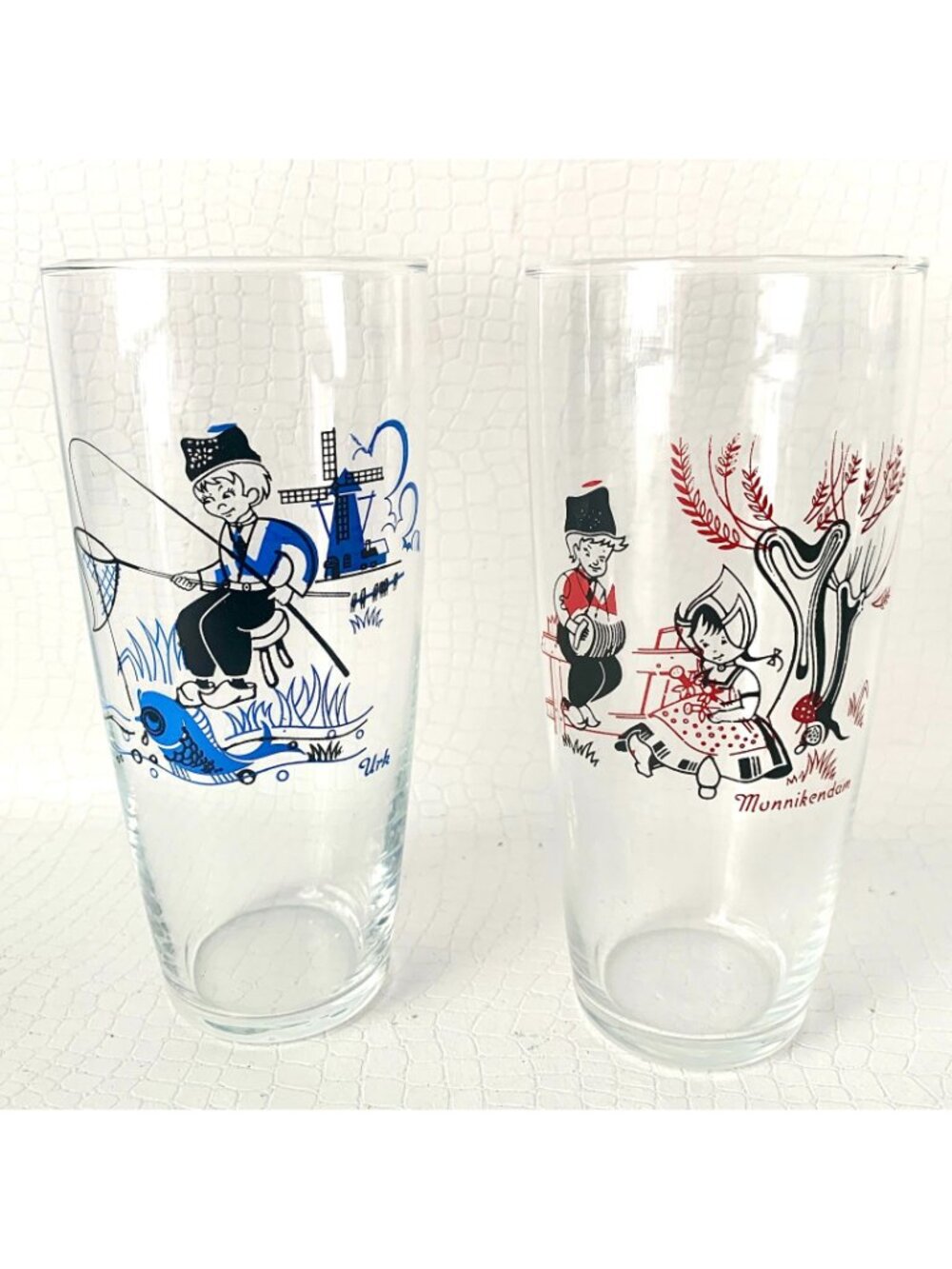 4 Vintage Dutch Souvenir Drinking Glasses Highball Barware - Picture 3 of 5